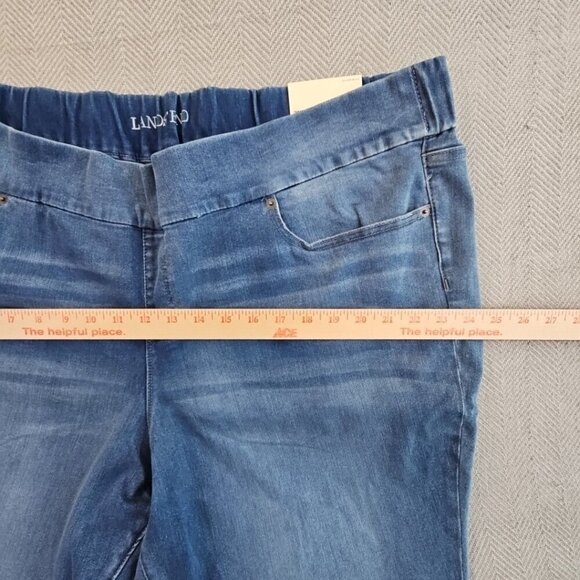 Lands' End Pull-On Jeans Women's 26W  Mid-Rise Skinny Tapered Leg Elastic NWT - Picture 5 of 15